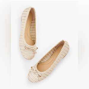TALBOTS Metallic Gold Blair Woven Ballet Flats | Size 8.5